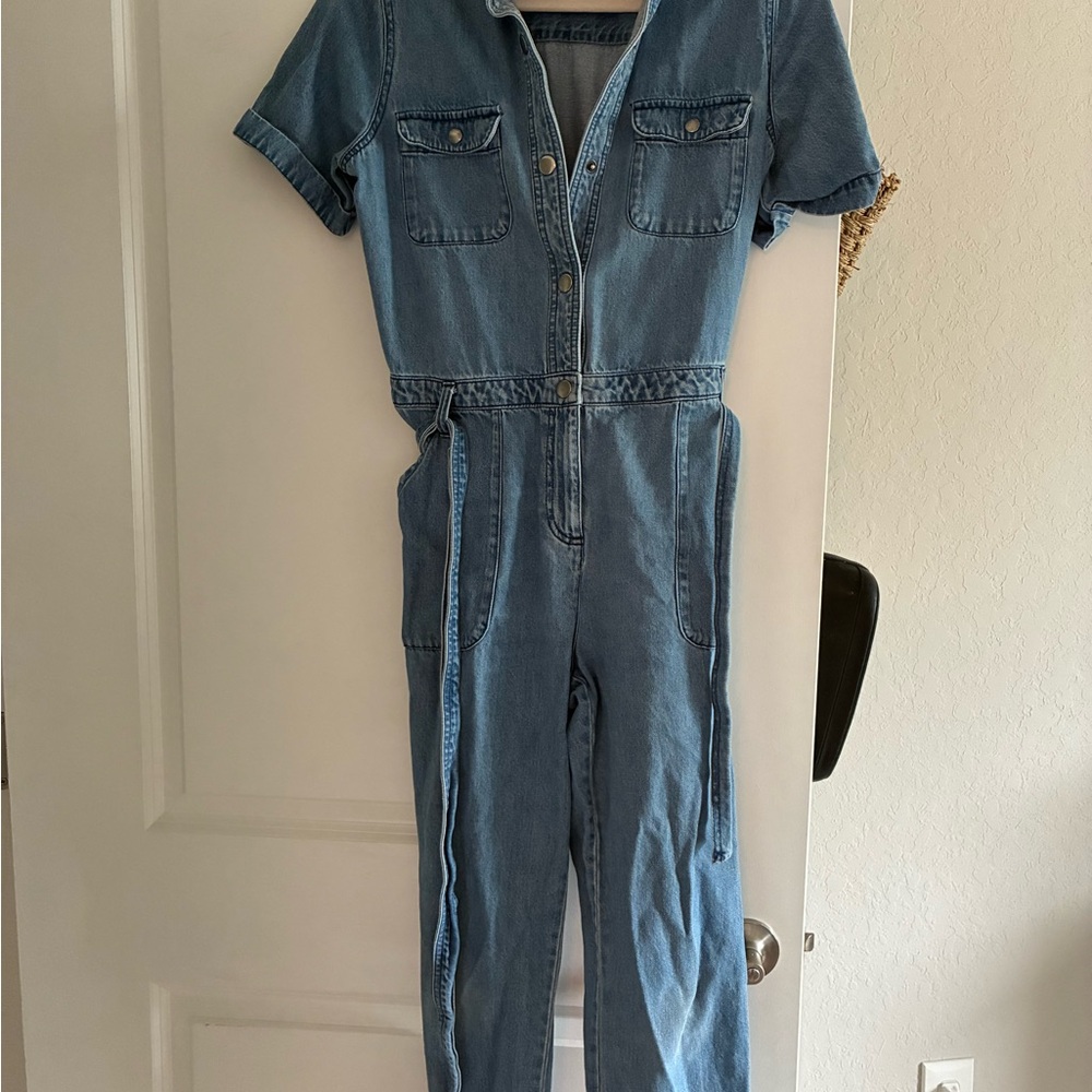 Old Navy Blue Utility Jumpsuit with Rolled Sleeves